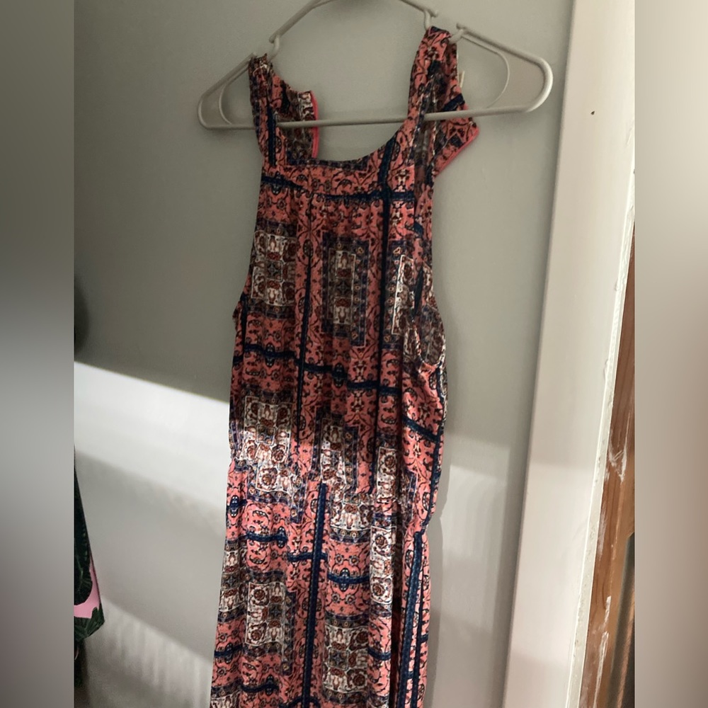 Hippie rose long flowy dress